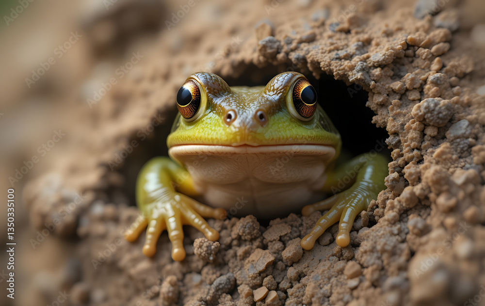 Obraz premium Frog peeking out