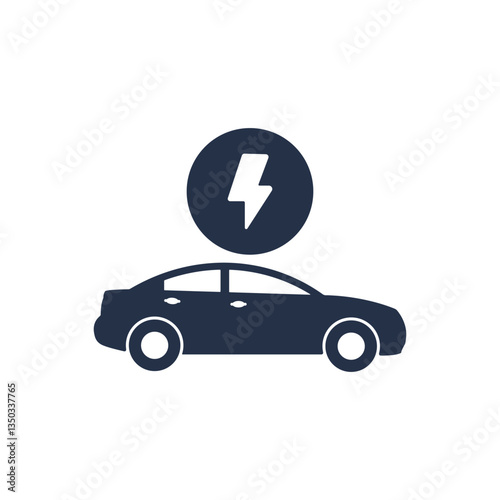 Electric vehicle icon. Solid glyph series icon
