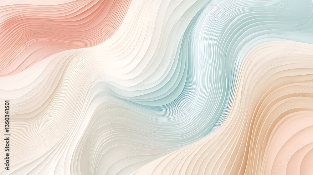 Obraz premium Pastel Wave Abstract Background.