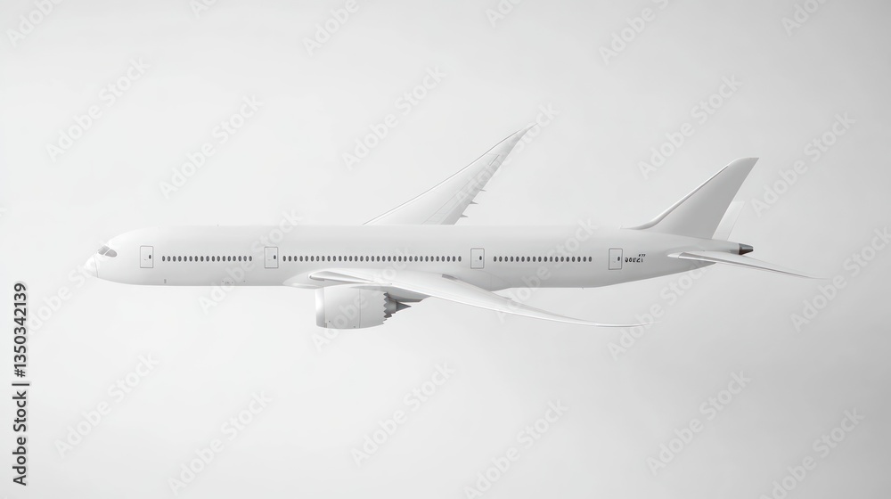 White Airplane Studio Shot, Mockup White Airplane Studio Shot, Mockup