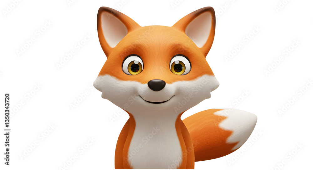 Fototapeta premium Cartoon Fox Waving