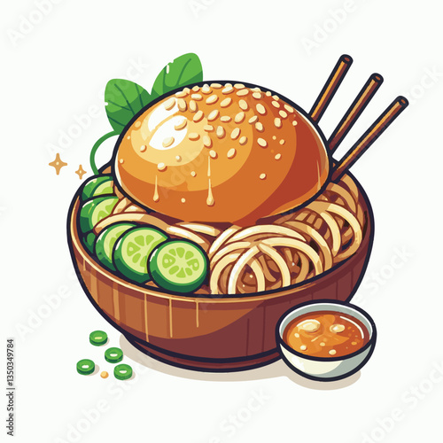 food, meat, lunch, cuisine, asian, delicious, sauce, traditional, meal, vietnamese, fresh, noodle, pork, vietnam, soup, vegetable, hanoi, dish, vermicelli, grilled, bun cha, chopsticks, bun, bowl, bac