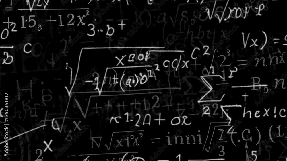 Random Math Formulas Written on Black Board, Complex Mathematical Equations, Science, Physics, and Education Concept, 4K Footage of Mathematics, Algebra, Calculus, and Scientific Calculations Random Math Formulas Written on Black Board, Complex Mathematical Equations, Science, Physics, and Education Concept, 4K Footage of Mathematics, Algebra, Calculus, and Scientific Calculations