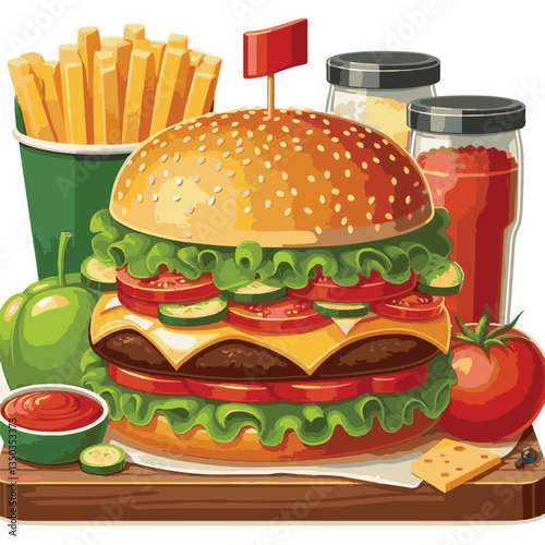 meal, meat, burger, food, fast food, hamburger, beef, delicious, cheese, tasty, snack, cheeseburger, fast, dinner, lunch, bun, restaurant, background, fastfood, american, sandwich, bread, white, lettu
