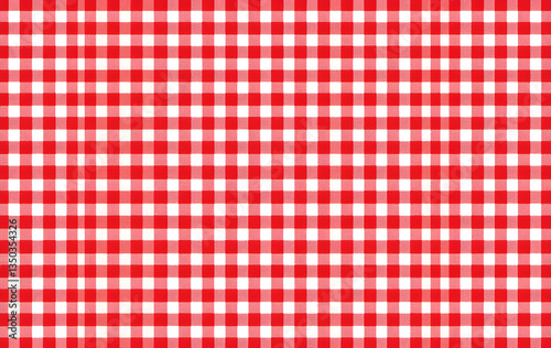 Red and white checkered tablecloth pattern. Tablecloth seamless pattern. Red color.