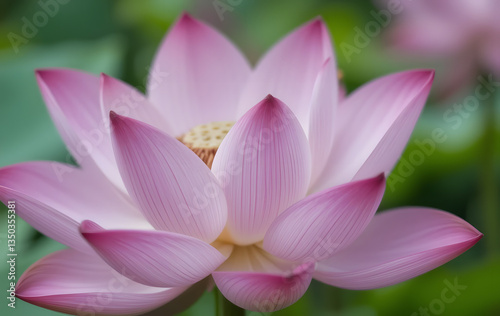 Real Pressed pink and purple lotus flowers blossom petal plant.