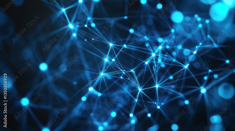 Abstract network of glowing blue points and lines. Connecting points. Possible use technology background Abstract network of glowing blue points and lines. Connecting points. Possible use technology background