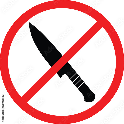 Wallpaper Mural No Knife icon,   Sharp Objects Allowed Sign. Restriction Icon. red circle. Vector illustration
 Torontodigital.ca