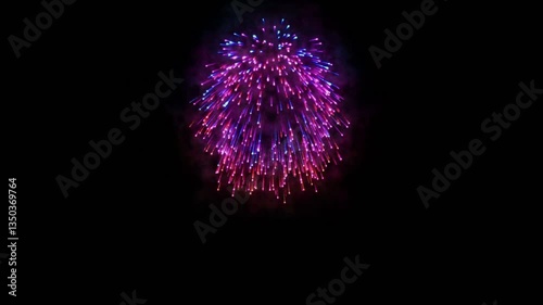 fireworks exploded on alpha background