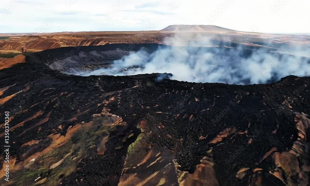 Gunung berapi yang mengeluarkan asap putih Gunung berapi yang mengeluarkan asap putih