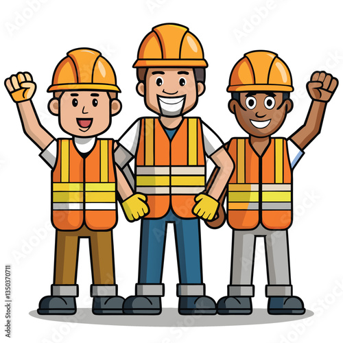 Construction workers team