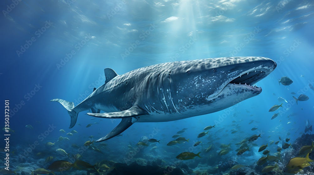 Fototapeta premium Majestic Tiger Shark Underwater