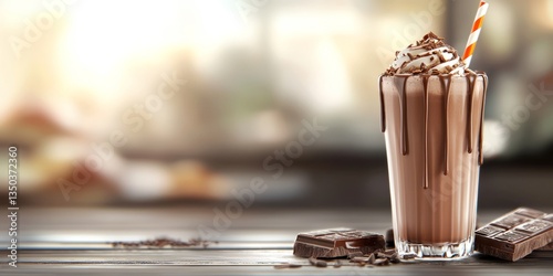 Wallpaper Mural Delicious Chocolate Milkshake with Toppings and Chocolate Bars Torontodigital.ca
