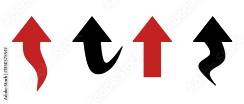 A set of simple arrow vector elements 