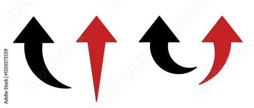 A set of simple arrow vector elements 