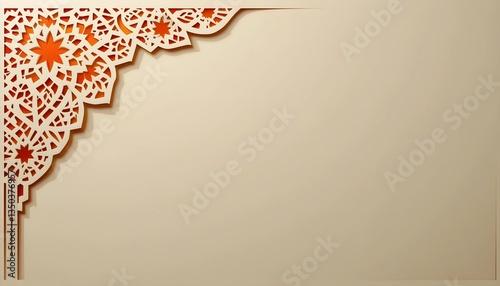 Intricate Islamic Geometric Pattern with 3D Papercut Effect