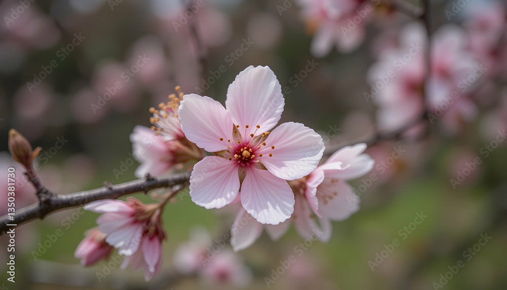 Delicate pink cherry blossoms in full bloom signal the arrival of spring with beauty and renewal Delicate pink cherry blossoms in full bloom signal the arrival of spring with beauty and renewal