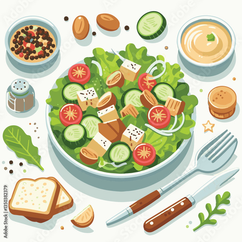 fresh, food, lunch, healthy, lettuce, meal, cheese, salad, gourmet, delicious, dinner, green, vegetable, bread, caesar, parmesan, dish, bowl, chicken, sauce, plate, grilled, cuisine, diet, crouton, ap