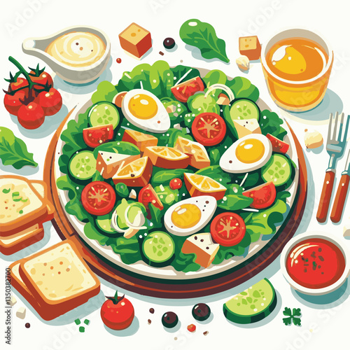 fresh, food, lunch, healthy, lettuce, meal, cheese, salad, gourmet, delicious, dinner, green, vegetable, bread, caesar, parmesan, dish, bowl, chicken, sauce, plate, grilled, cuisine, diet, crouton, ap