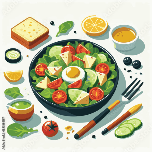 fresh, food, lunch, healthy, lettuce, meal, cheese, salad, gourmet, delicious, dinner, green, vegetable, bread, caesar, parmesan, dish, bowl, chicken, sauce, plate, grilled, cuisine, diet, crouton, ap