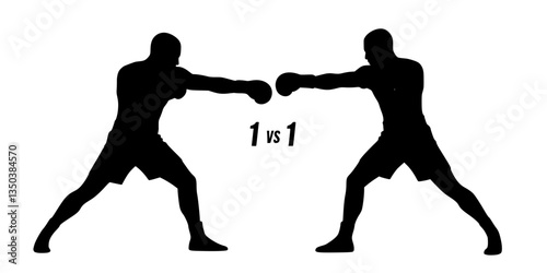 boxing man silhouettes vector illustration
1 v 1