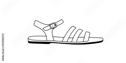 vector illustration of sandals silhouette on white background
