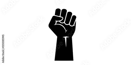 hand fist silhouette vector illustration
