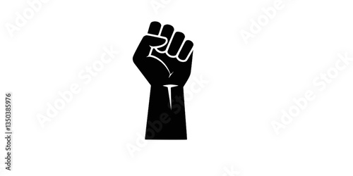 hand fist silhouette vector illustration
