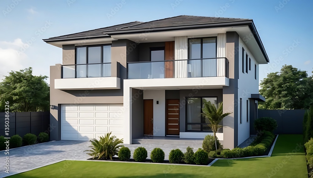 Fototapeta premium Chic and Elegant House Exterior Photography with Modern Finishes