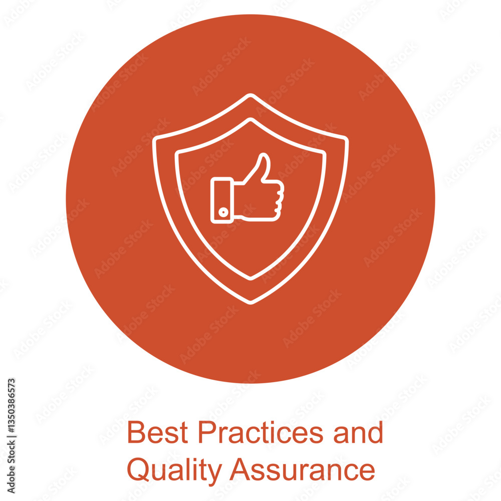 Obraz premium Best Practices and Quality Assurance icon, Ensuring Excellence Best Practices in Quality Assurance, Quality Assurance Strategies Proven Best Practices for Success, vector
