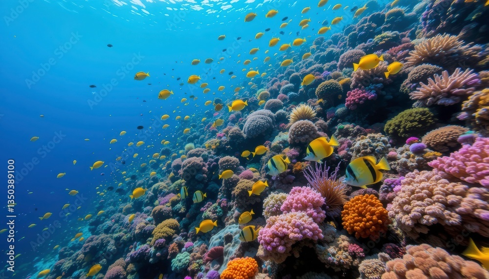 Obraz premium Vibrant Coral Reef with Tropical Fish - Ocean conservation