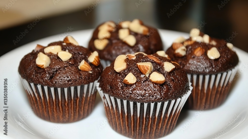 Delicious Chocolate Muffins with Crunchy Nuts: A Perfect Sweet and Nutty Deligh Delicious Chocolate Muffins with Crunchy Nuts: A Perfect Sweet and Nutty Deligh