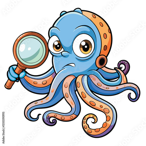 Curious Octopus with Magnifying Glass (1)