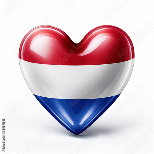 Free Download Shiny heart with netherlands national flag colors - GFXLoad