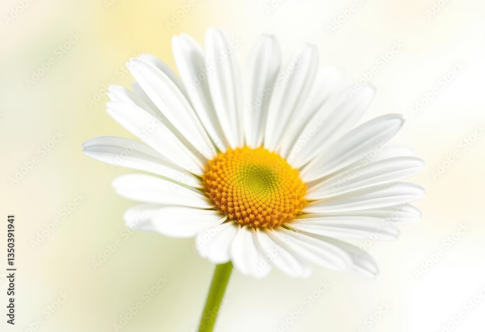 Naklejka premium Delicate chamomile flower, petals fully open, isolated on pure white background, picture, white background