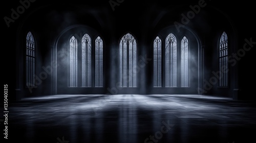 Dark gothic cathedral interior
