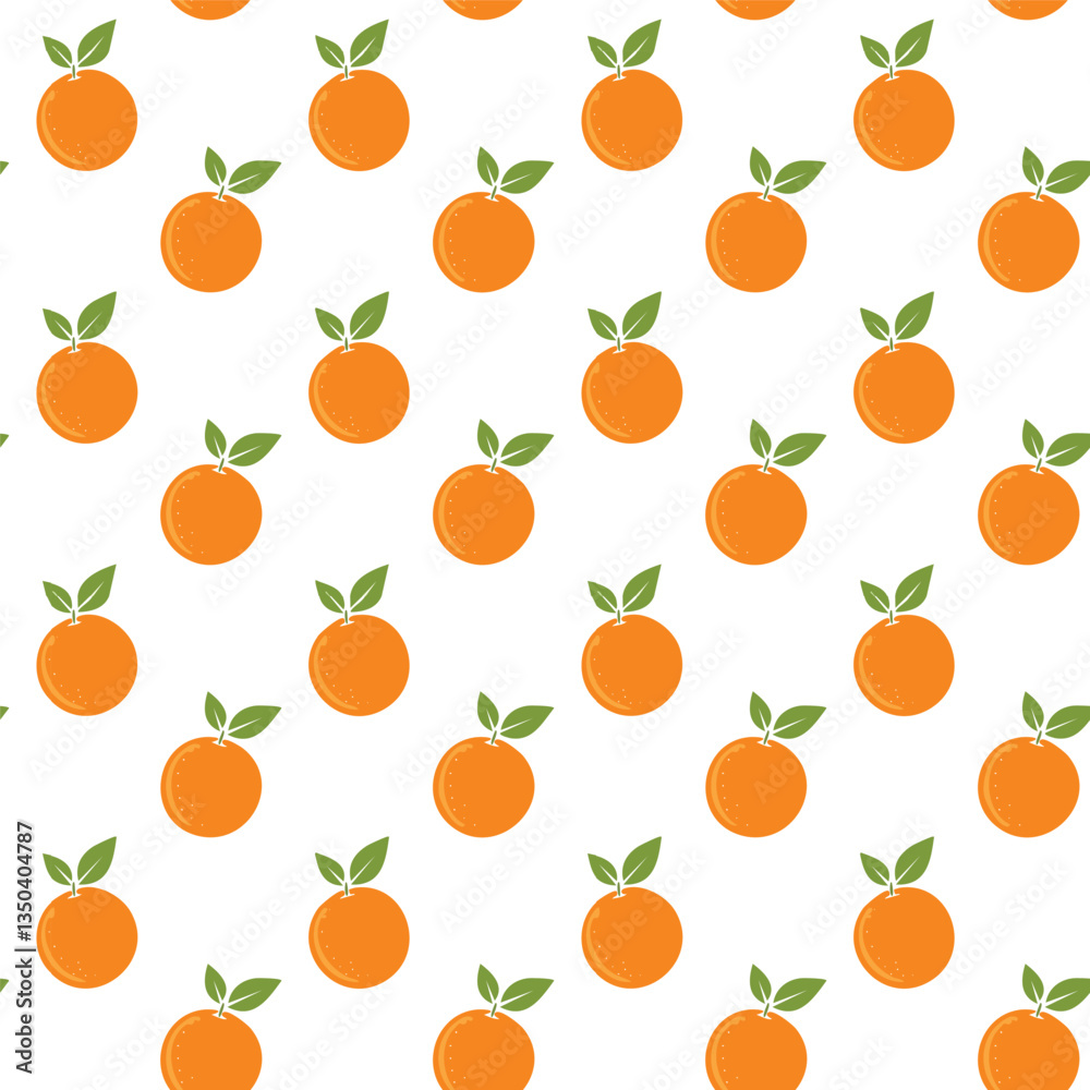 Obraz premium Hand drawn orange fruit pattern design