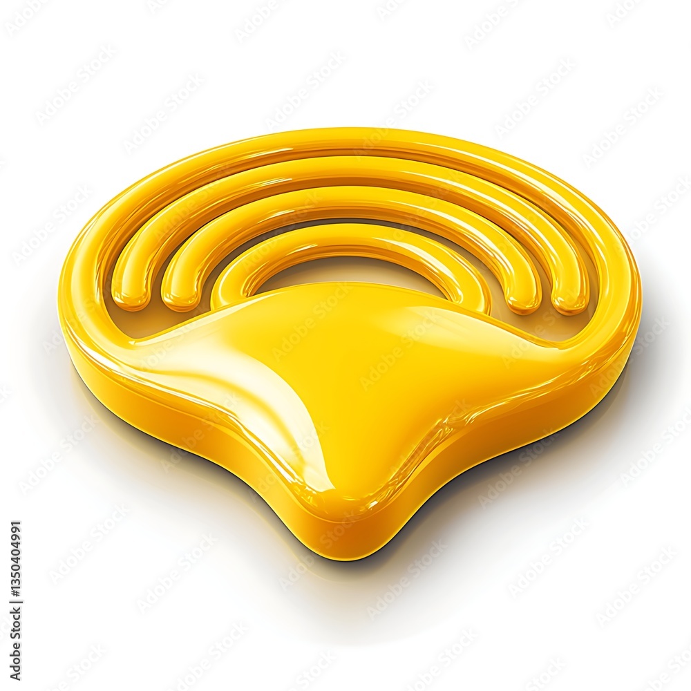 Obraz premium Yellow 3D Wifi Signal Icon