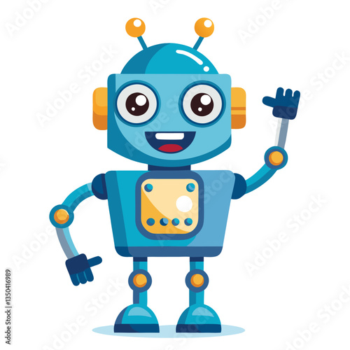 Cute blue robot character