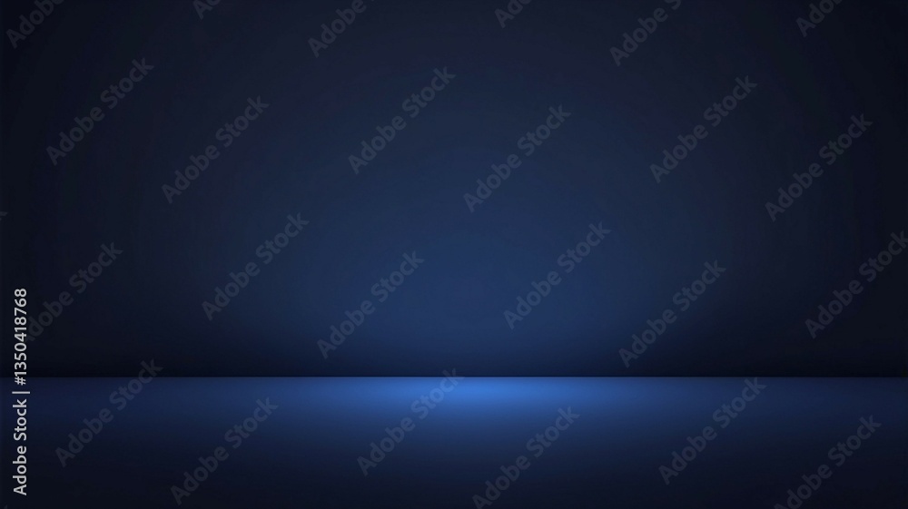 Obraz premium Dark blue gradient background with subtle spotlight lighting in the center