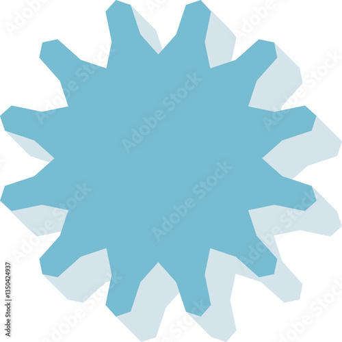 blue large icon on white background with shadows to put in web and merch designs