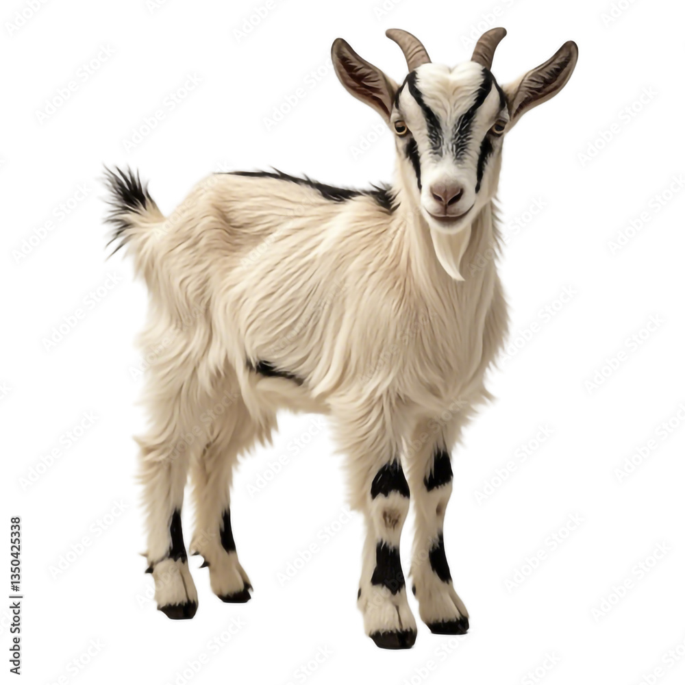 Obraz premium A light beige goat on a white or transparent background.