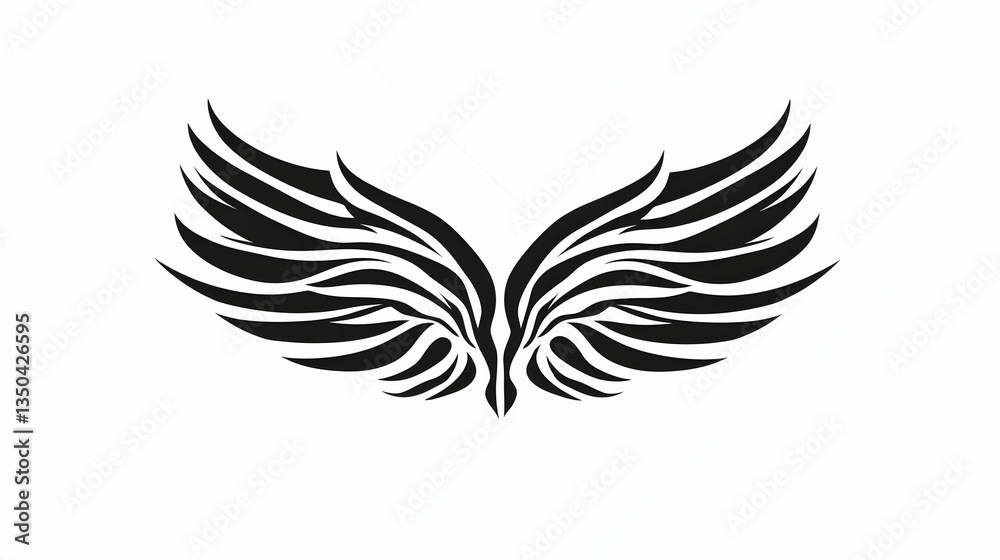 Tribal Wings Design, Graphic Element, White Background, for Branding Tribal Wings Design, Graphic Element, White Background, for Branding