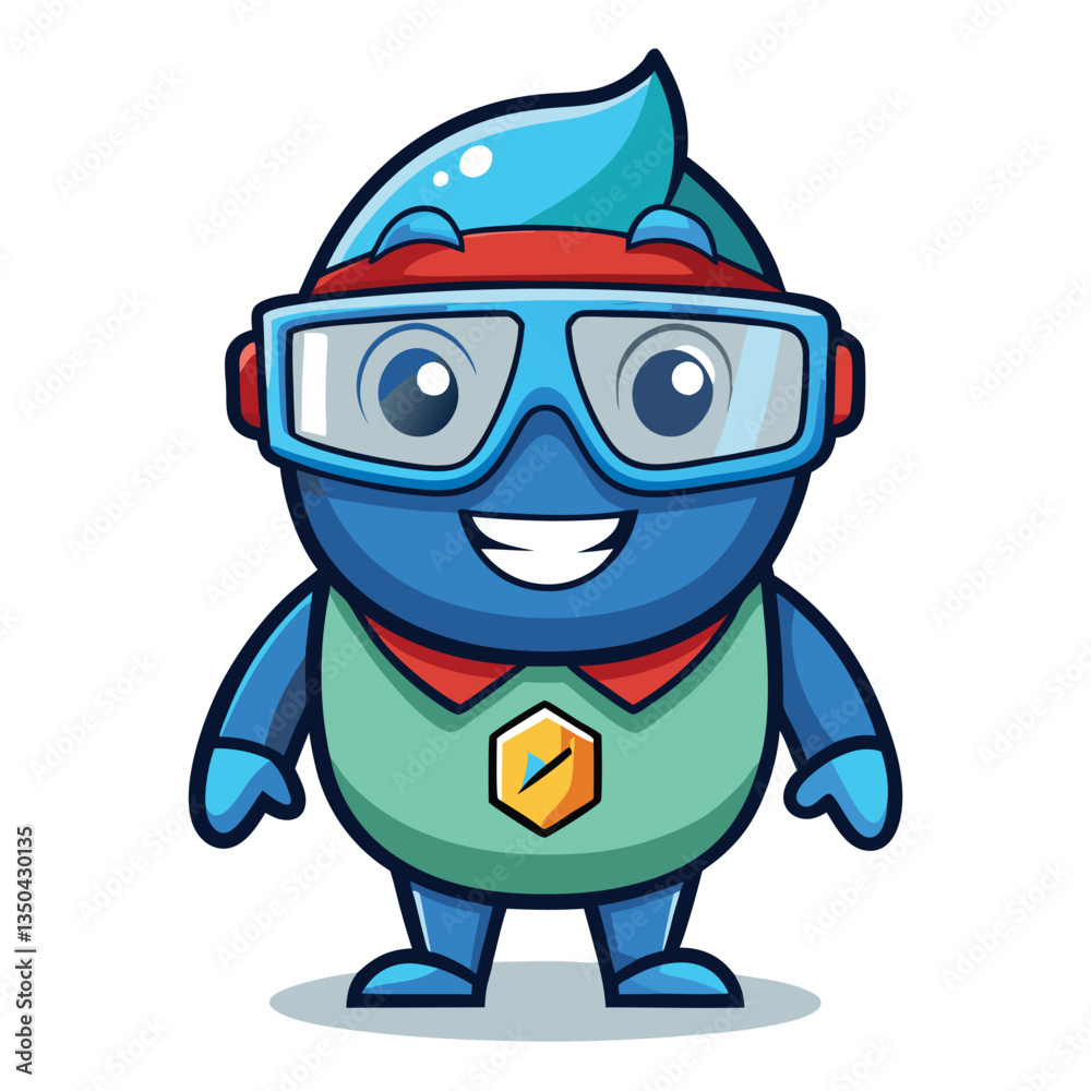 Cute cartoon character wearing goggles Cute cartoon character wearing goggles