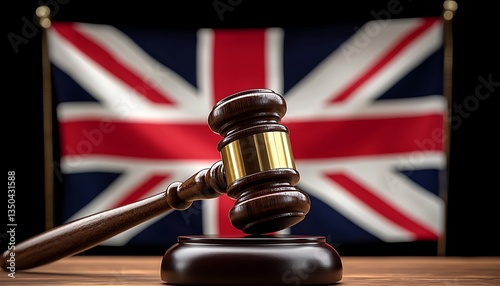 UK Justice Gavel & Flag