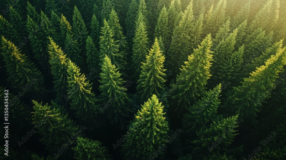 Dense green forest reveals the beauty of tall pine trees bathed in sunlight, showcasing untouched nature's resilience in a cinematic landscape Dense green forest reveals the beauty of tall pine trees bathed in sunlight, showcasing untouched nature's resilience in a cinematic landscape