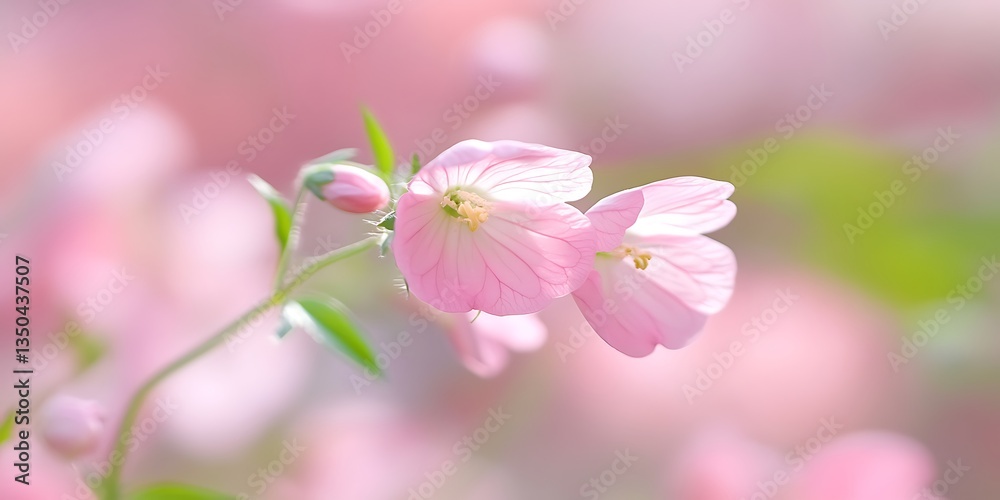Delicate pink blossoms in soft focus, floral serenity and calmness Delicate pink blossoms in soft focus, floral serenity and calmness