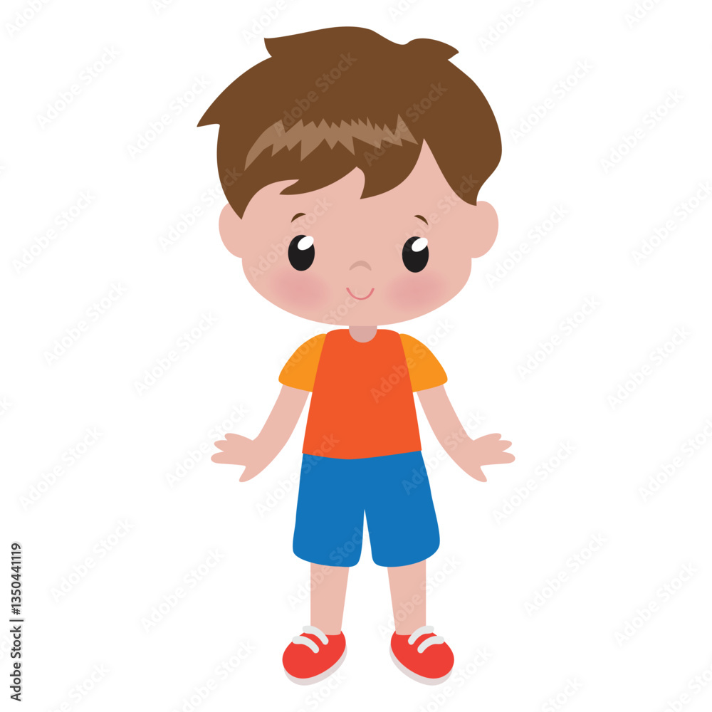 Cute little boy vector cartoon illustration Cute little boy vector cartoon illustration