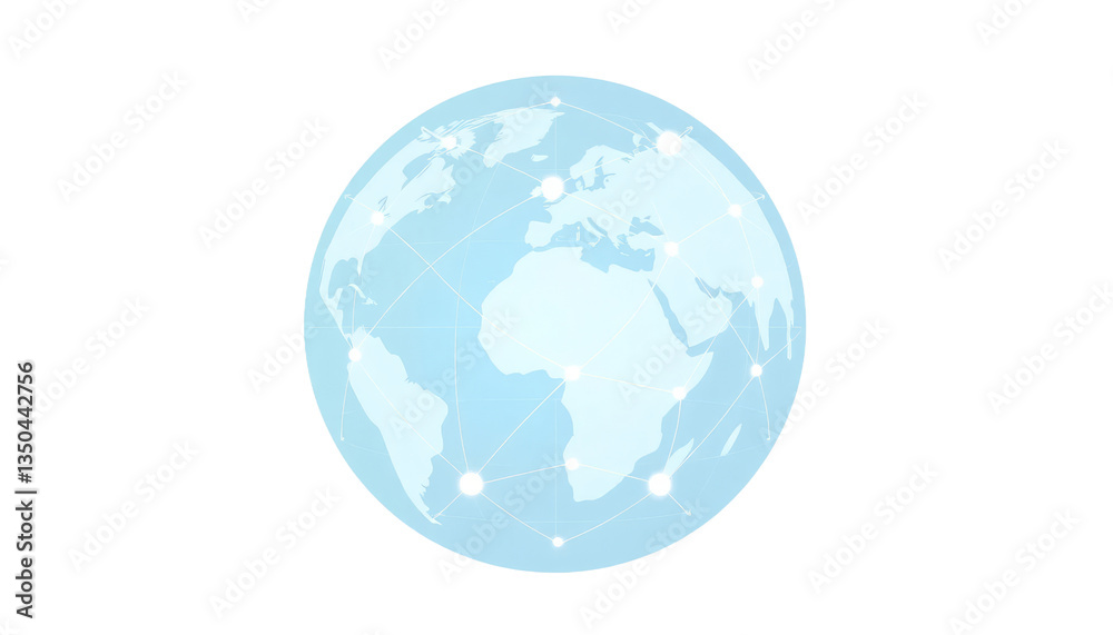 Celestial Light Blue World on Transparent Background Celestial Light Blue World on Transparent Background