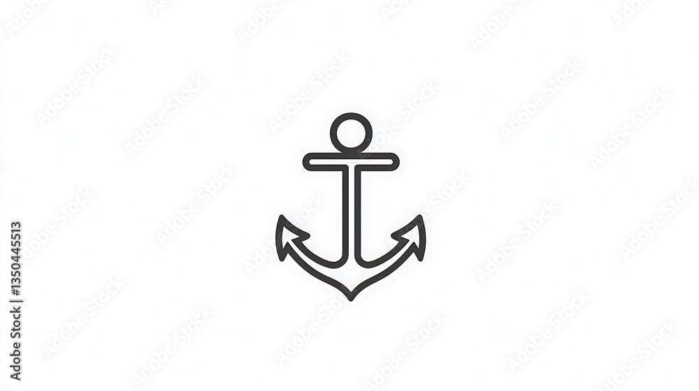 Simple Anchor Line Icon.